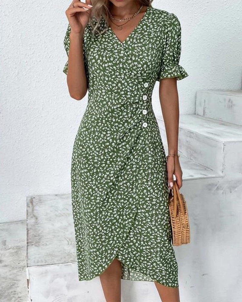 Cyneburg | Midi Jurk met Bloemenprint