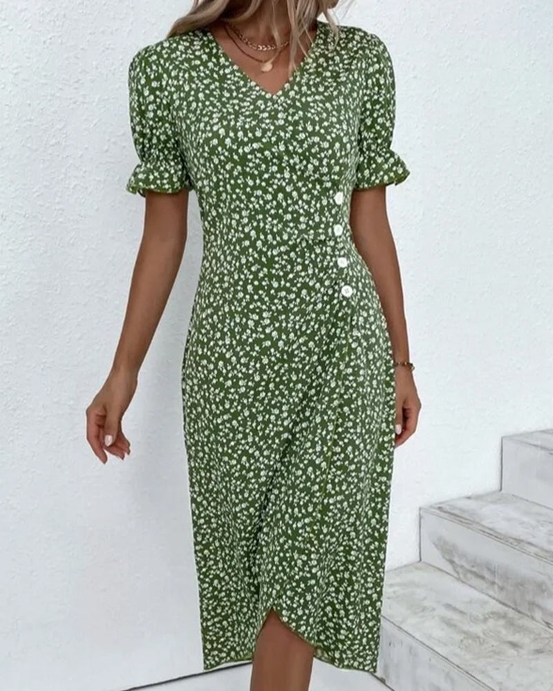 Cyneburg | Midi Jurk met Bloemenprint