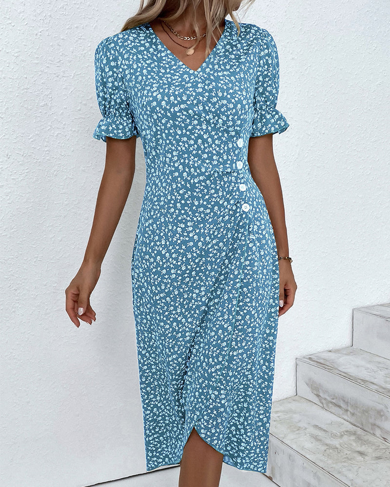 Cyneburg | Midi Jurk met Bloemenprint