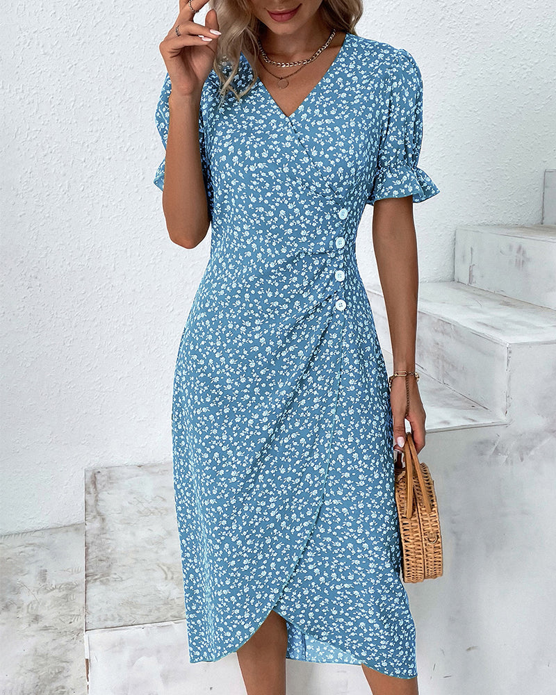 Cyneburg | Midi Jurk met Bloemenprint