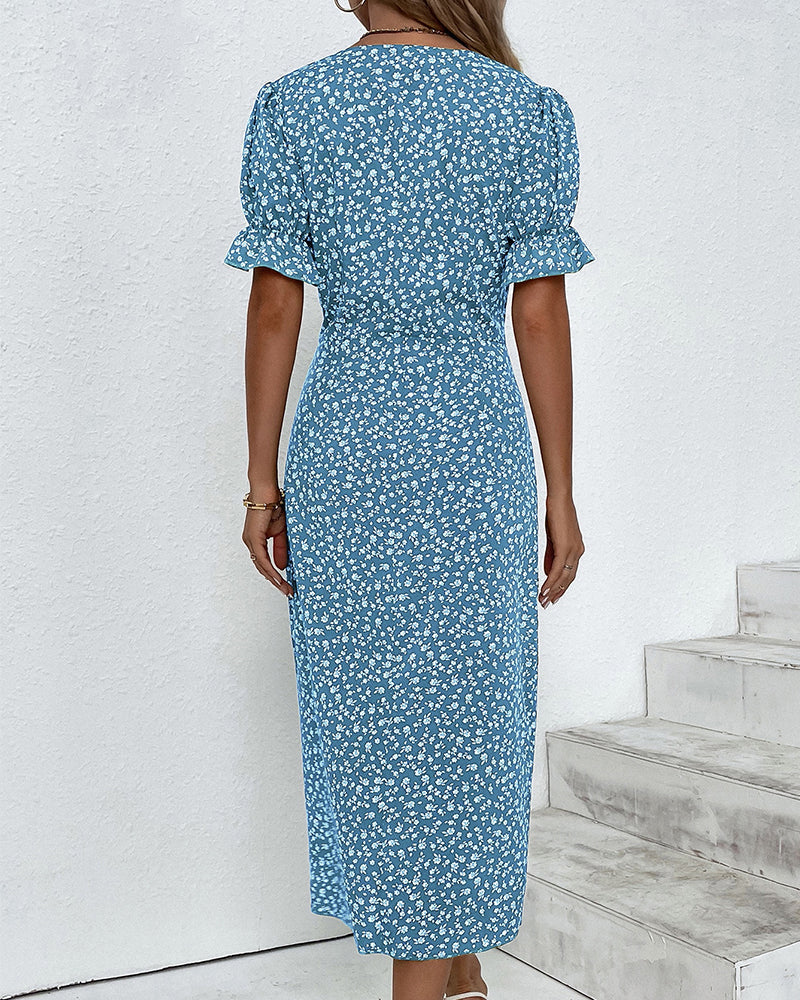 Cyneburg | Midi Jurk met Bloemenprint