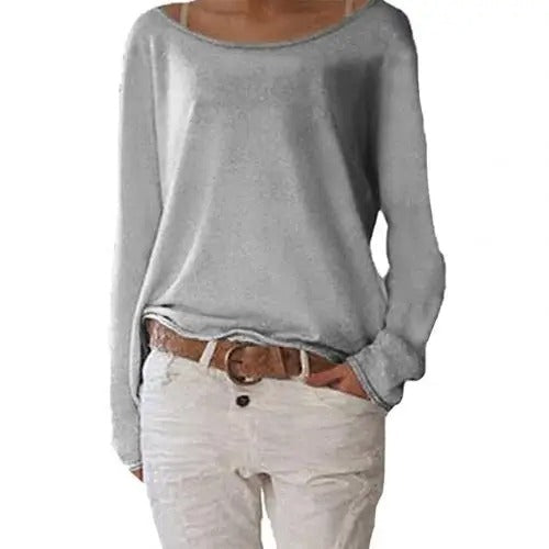 Freya - Los Casual Gebreid dames shirt met lange mouwen