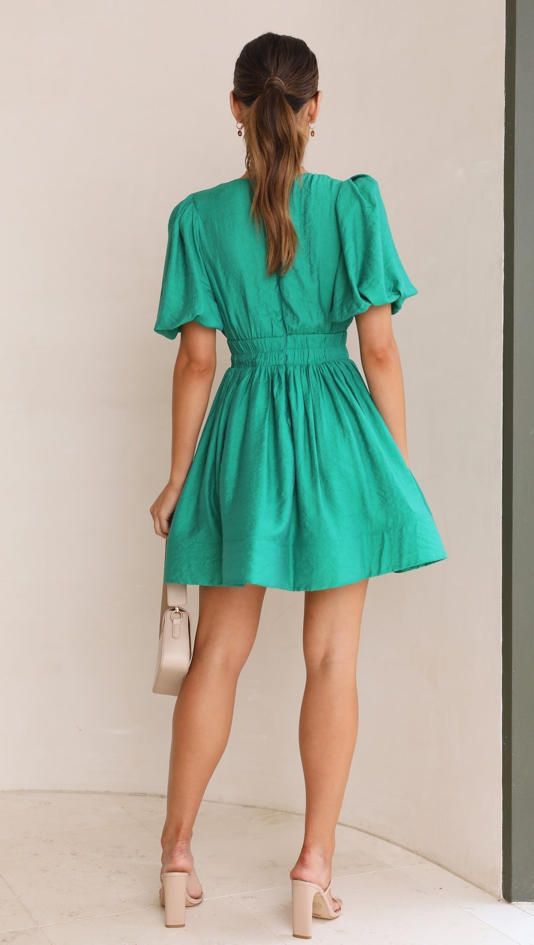 Lily - Mini Jurk met Pofmouwen