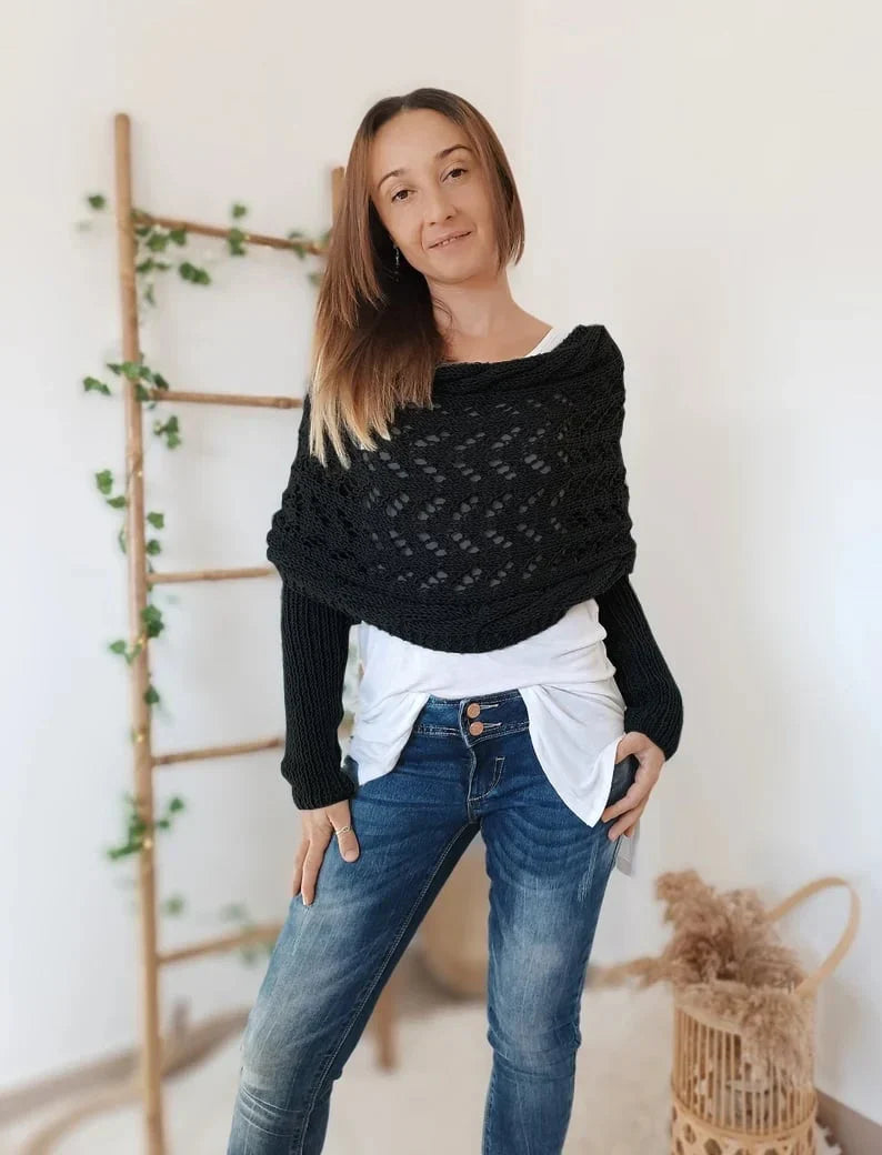 Arianne - Boho Gebreide Omslagdoek