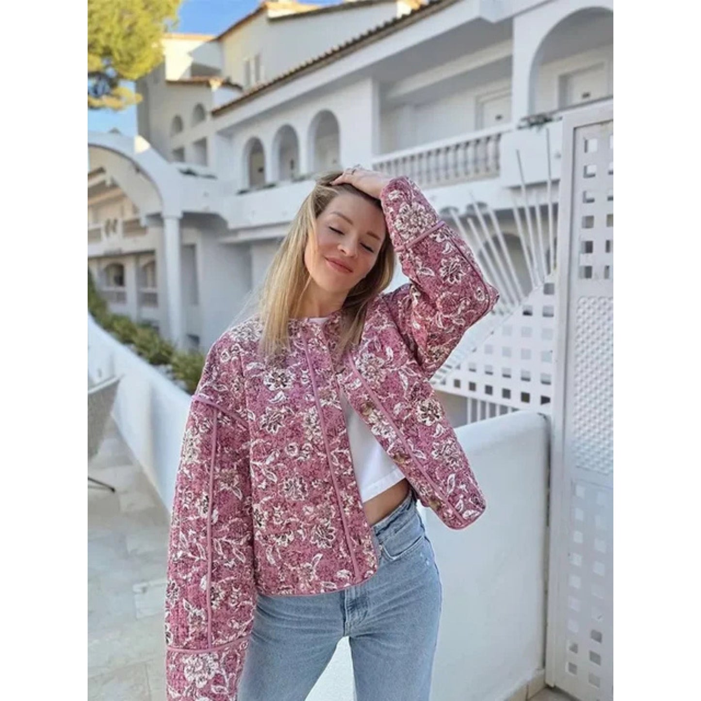 Tess | Bomberjack met Bloemenprint