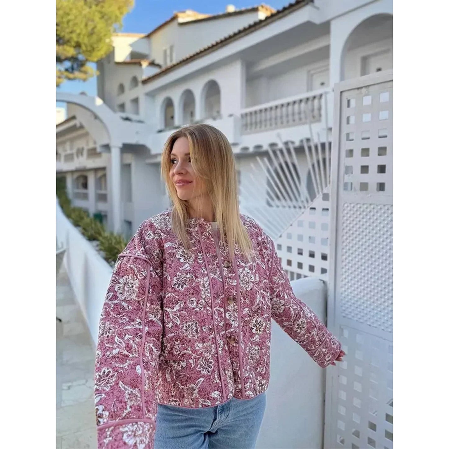 Tess | Bomberjack met Bloemenprint