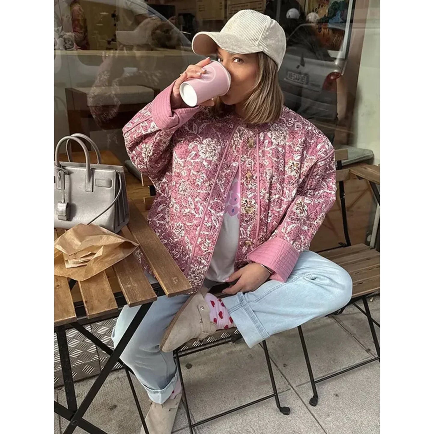 Tess | Bomberjack met Bloemenprint