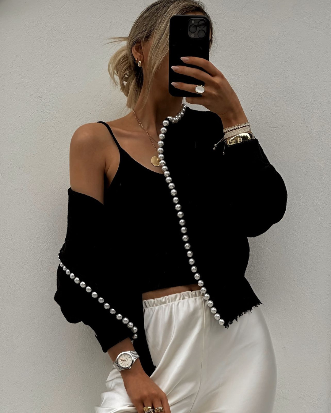 Sophia – Cardigan met Pareldetails