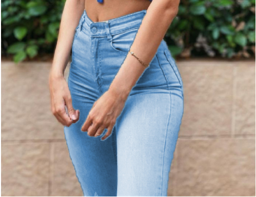 Sumbul - Gulp met rits en hoge taille Butt Lifting Skinny Jeans