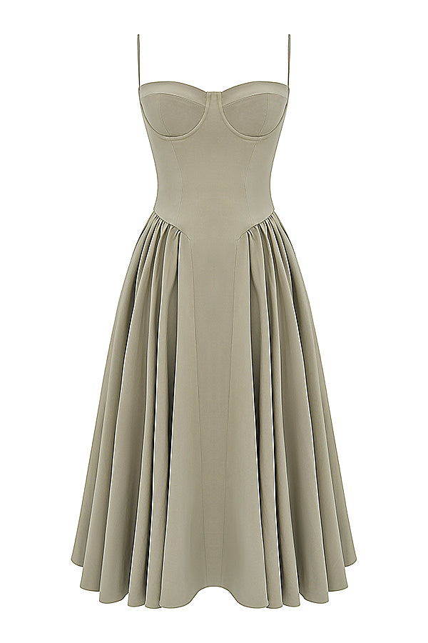 Brantley - Twill korset Midi Jurk