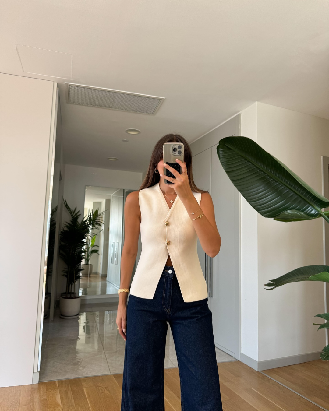 Mia – Geribd Gebreid Vest Top