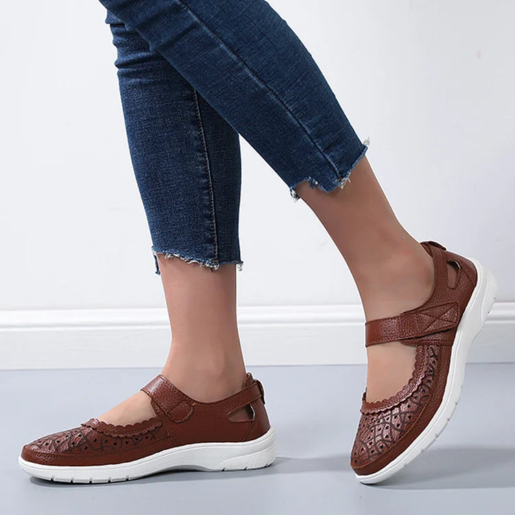 Sofiya - Witte Lederen Orthopedische Comfort Loafers voor Dames