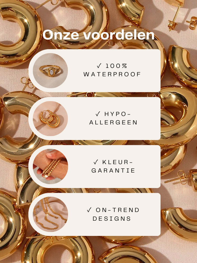 Annetta - Paperclip Hartjes Ketting Goud