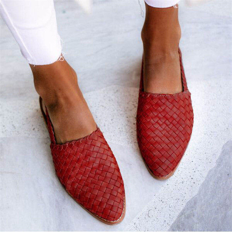 Lily - Gevlochten Slingback Ballerina