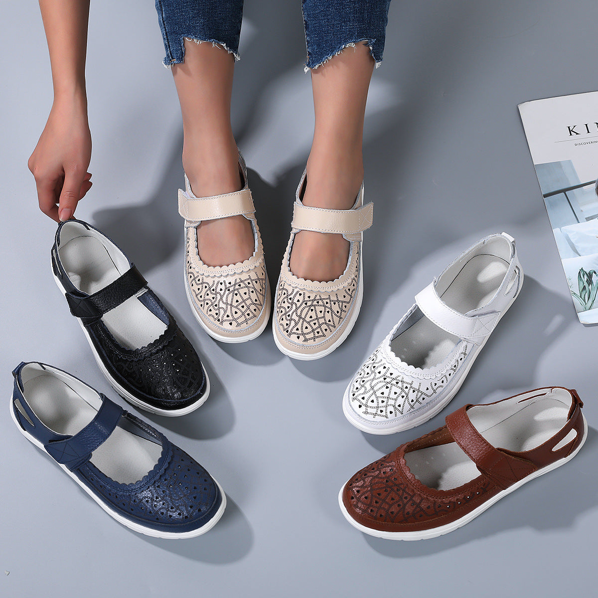 Sofiya - Witte Lederen Orthopedische Comfort Loafers voor Dames