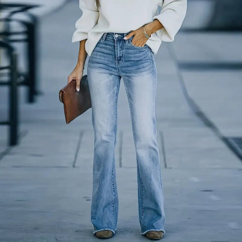 Lucille - Damesmodel High-Waisted Micro-Flared Jeans - Elastische Stretch
