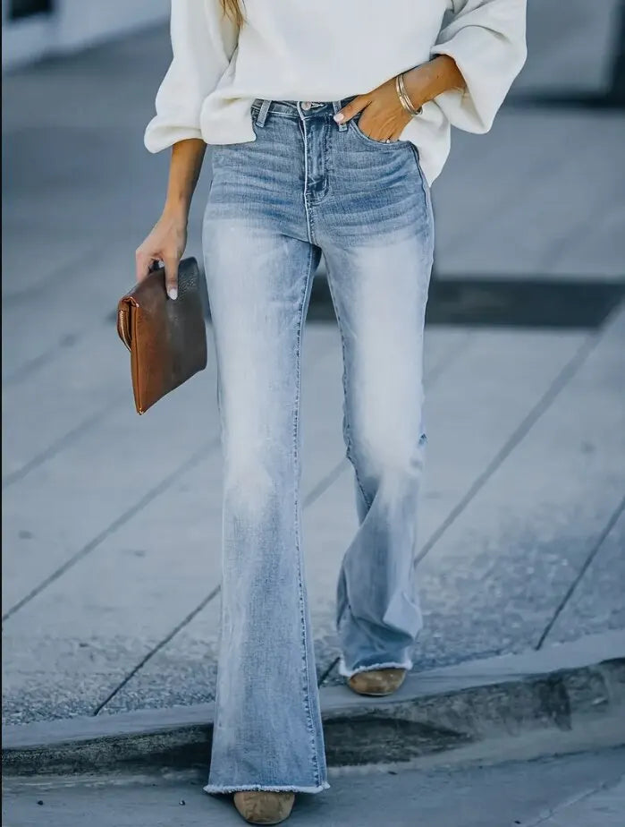 Lucille - Damesmodel High-Waisted Micro-Flared Jeans - Elastische Stretch