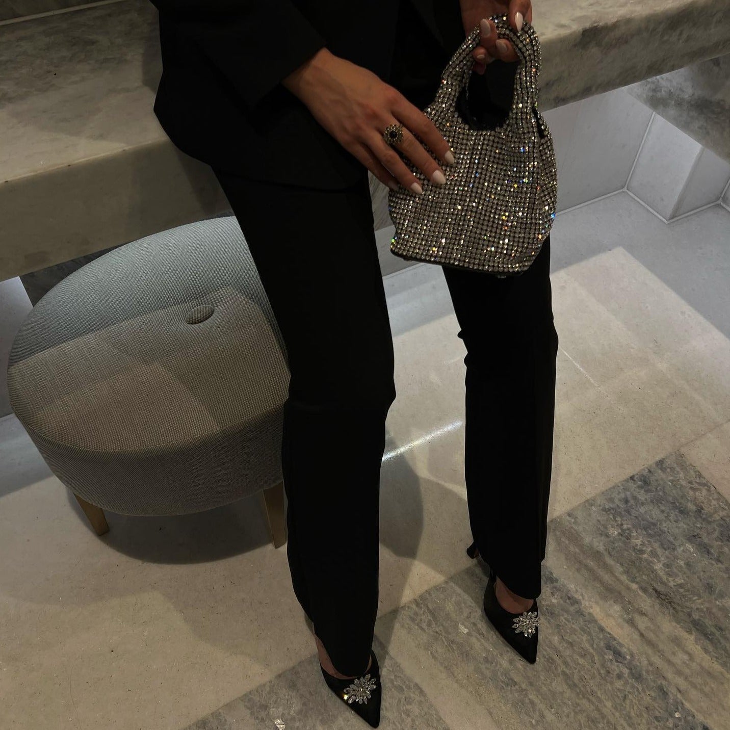 Luna – Mini Handtas met Strass Versieringen