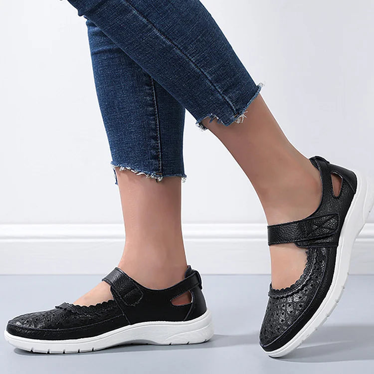 Sofiya - Witte Lederen Orthopedische Comfort Loafers voor Dames