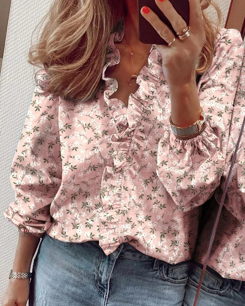Chloe - Bloemenblouse met Ruches