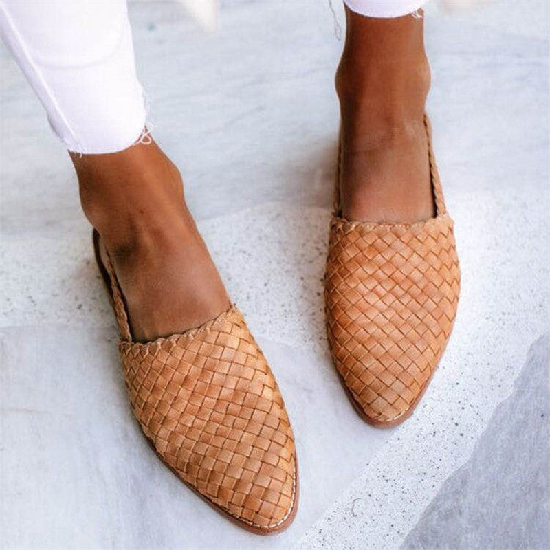 Lily - Gevlochten Slingback Ballerina