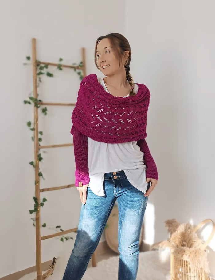 Arianne - Boho Gebreide Omslagdoek