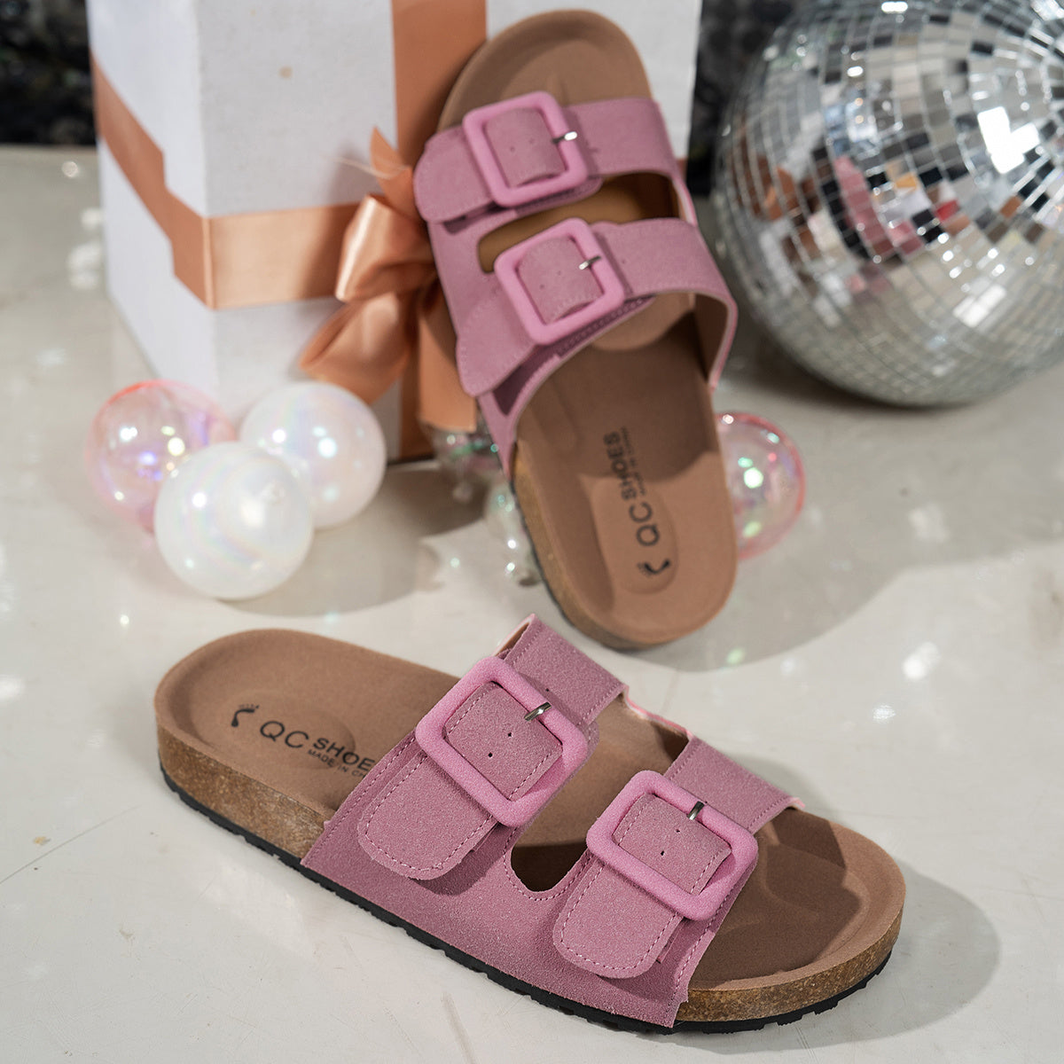 Noa - Suede Comfi Orthopedische Verstelbare Sandalen met Dubbele Gespen