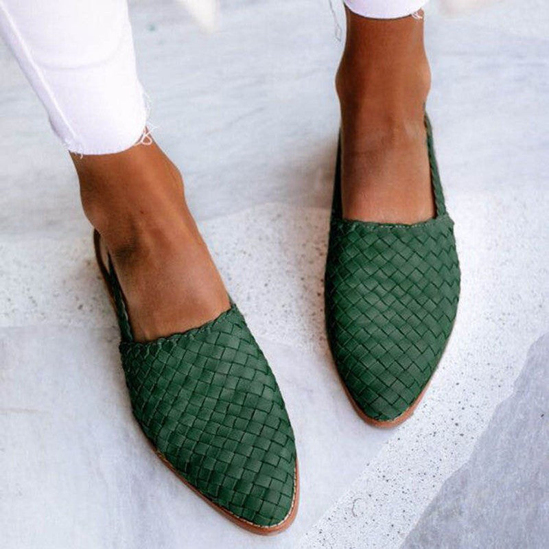 Lily - Gevlochten Slingback Ballerina