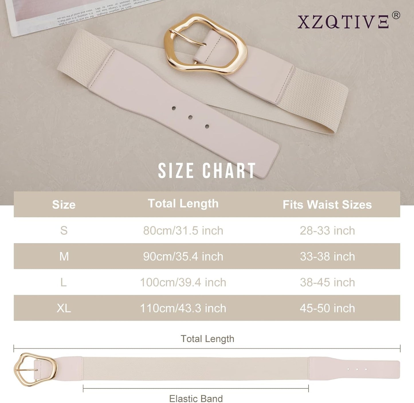 Ella - Brede Elastische Riem met Abstract Ontwerp voor Vrouwen