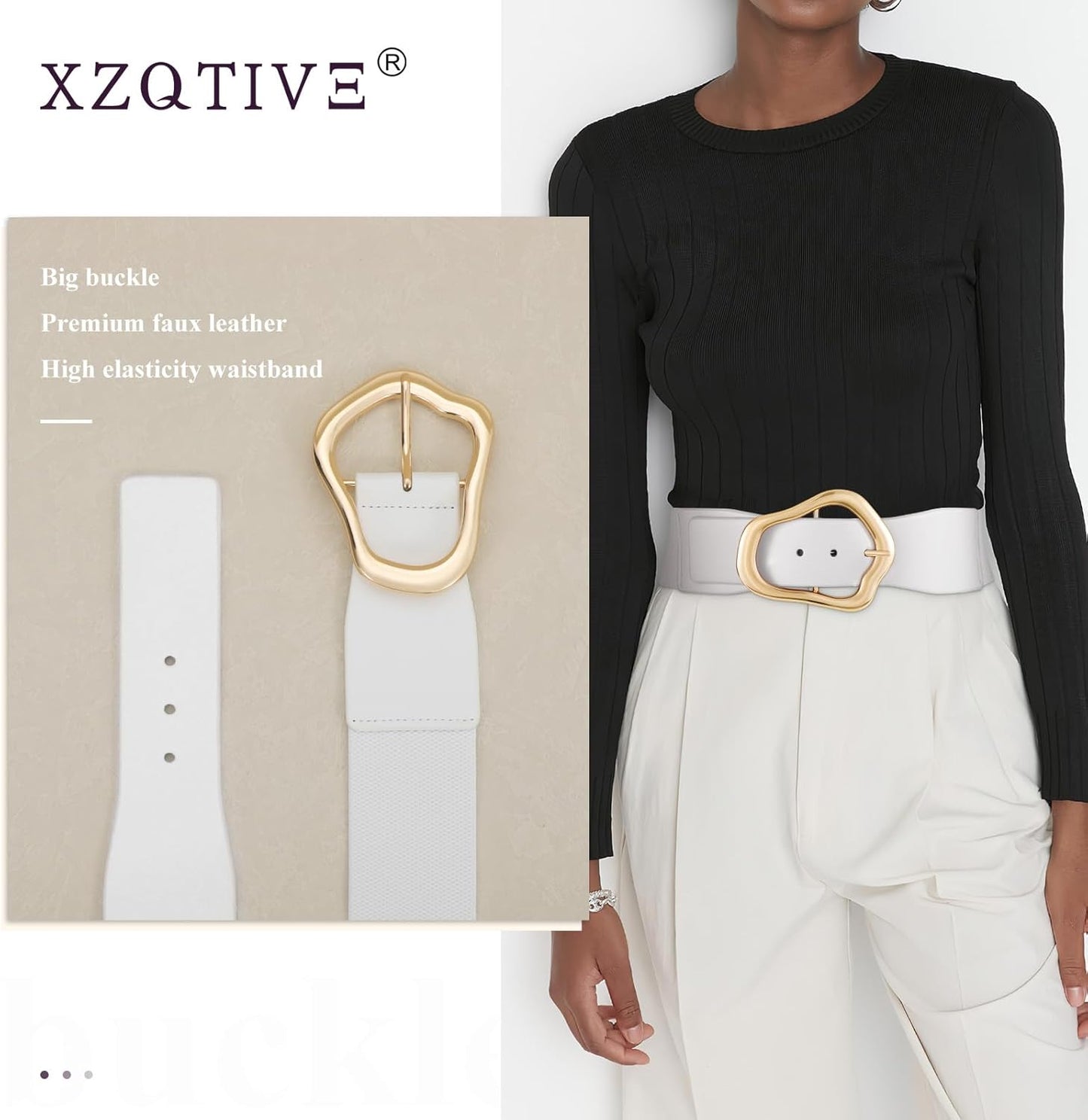 Ella - Brede Elastische Riem met Abstract Ontwerp voor Vrouwen