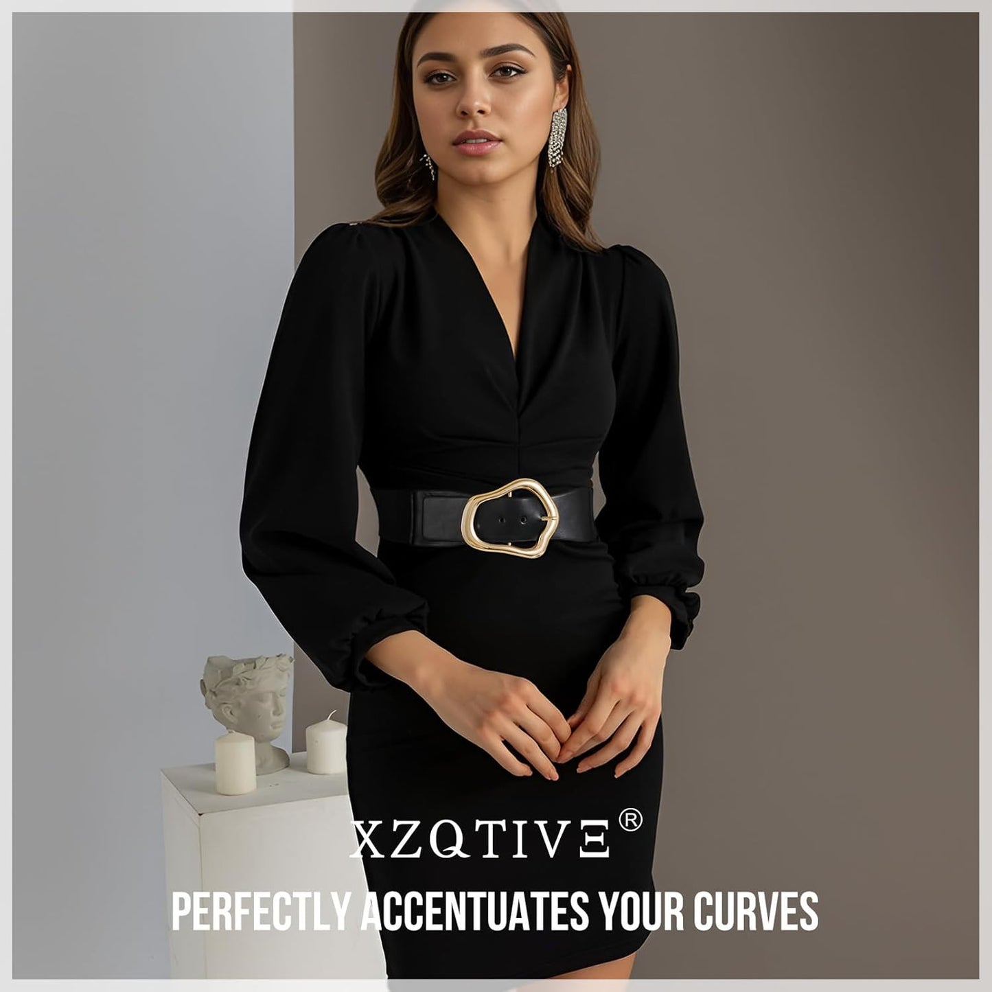 Ella - Brede Elastische Riem met Abstract Ontwerp voor Vrouwen