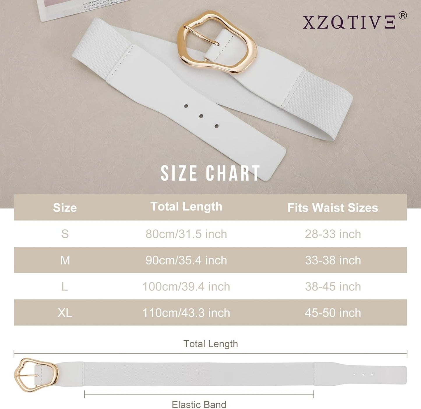Ella - Brede Elastische Riem met Abstract Ontwerp voor Vrouwen