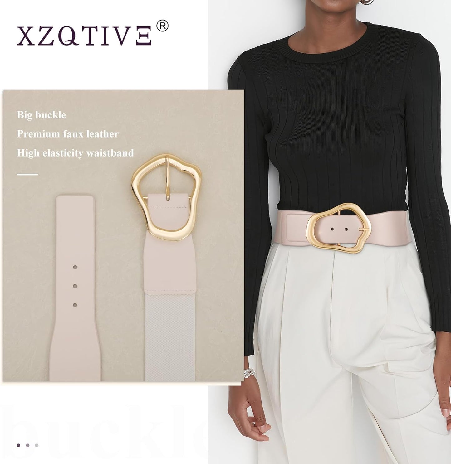 Ella - Brede Elastische Riem met Abstract Ontwerp voor Vrouwen