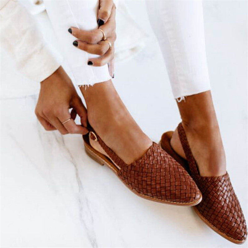 Lily - Gevlochten Slingback Ballerina