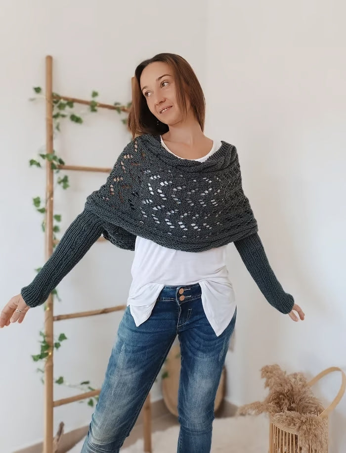 Arianne - Boho Gebreide Omslagdoek