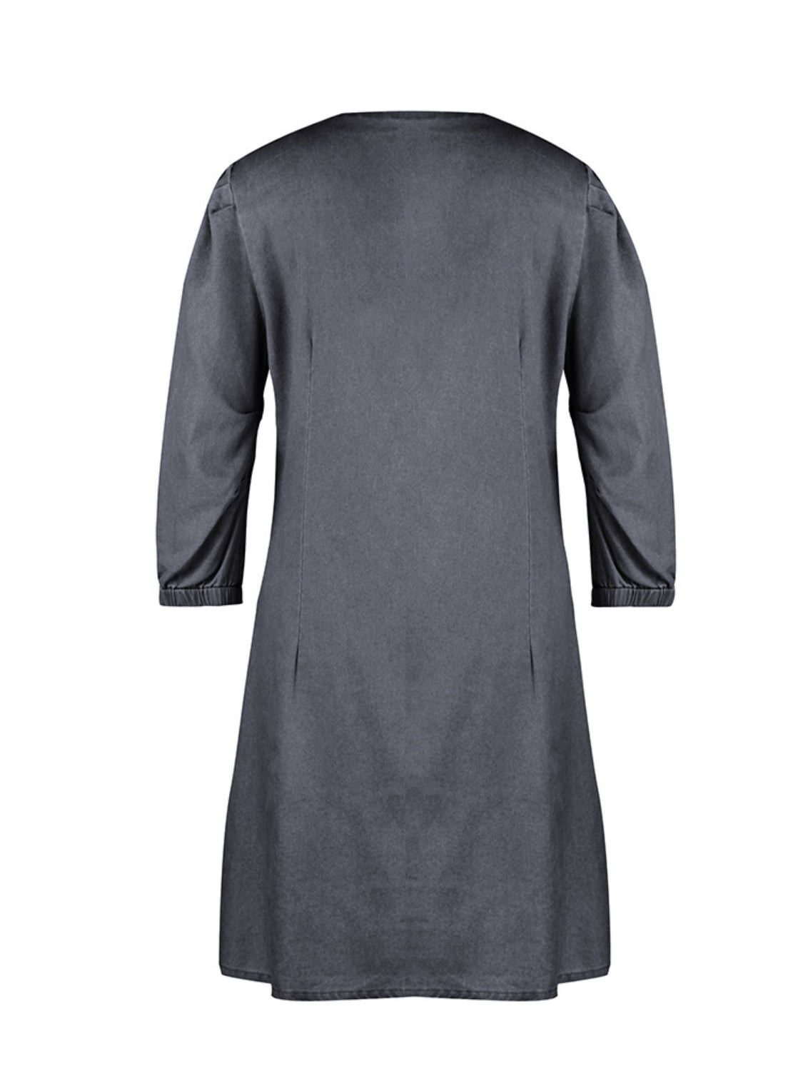 Tess - Korte Denim Jurk met V-Hals en Halflange Mouwen
