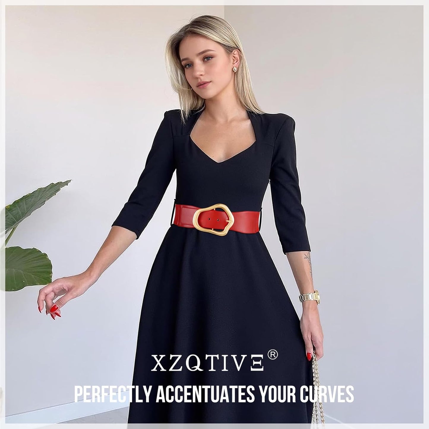 Ella - Brede Elastische Riem met Abstract Ontwerp voor Vrouwen