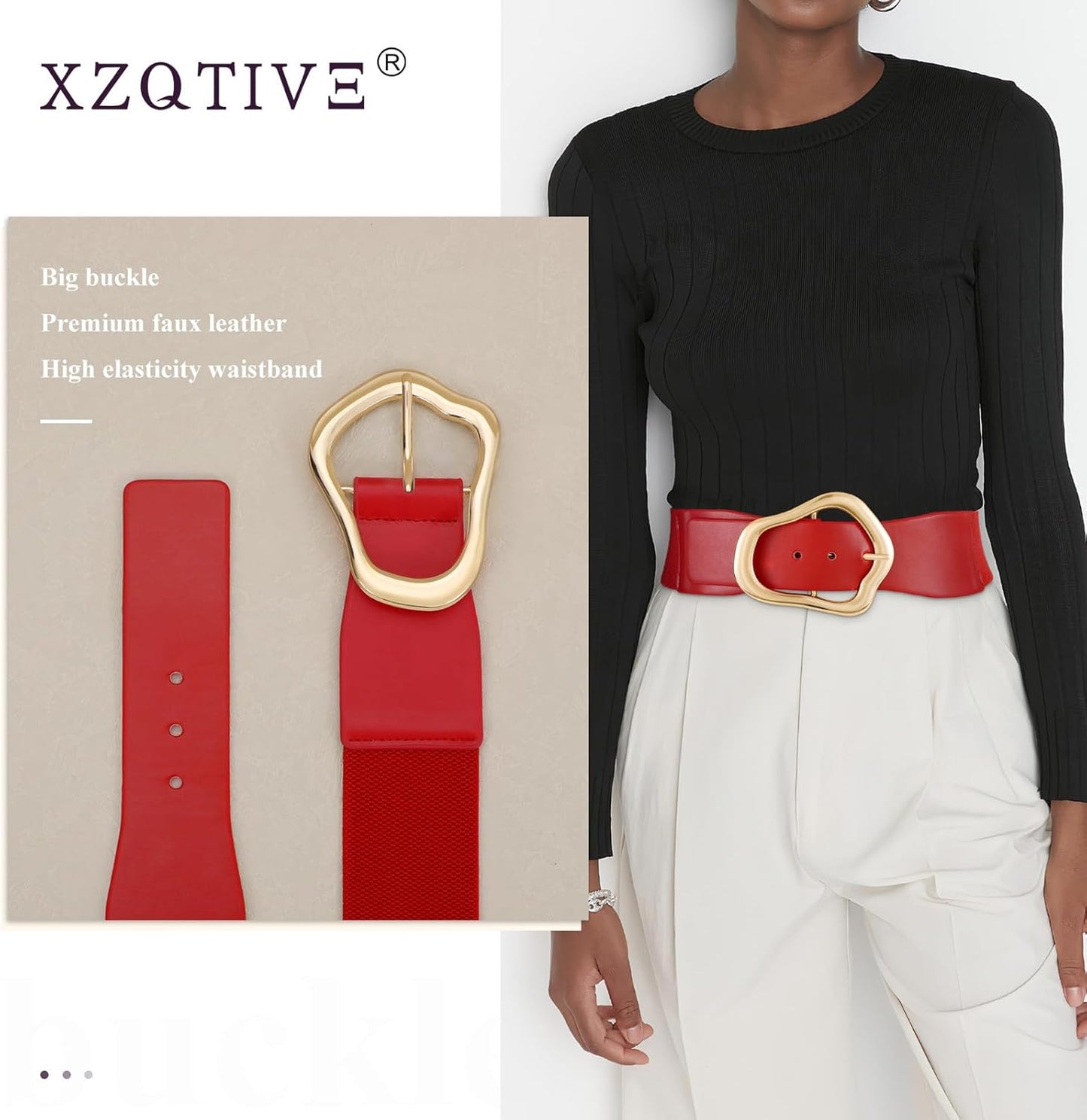 Ella - Brede Elastische Riem met Abstract Ontwerp voor Vrouwen