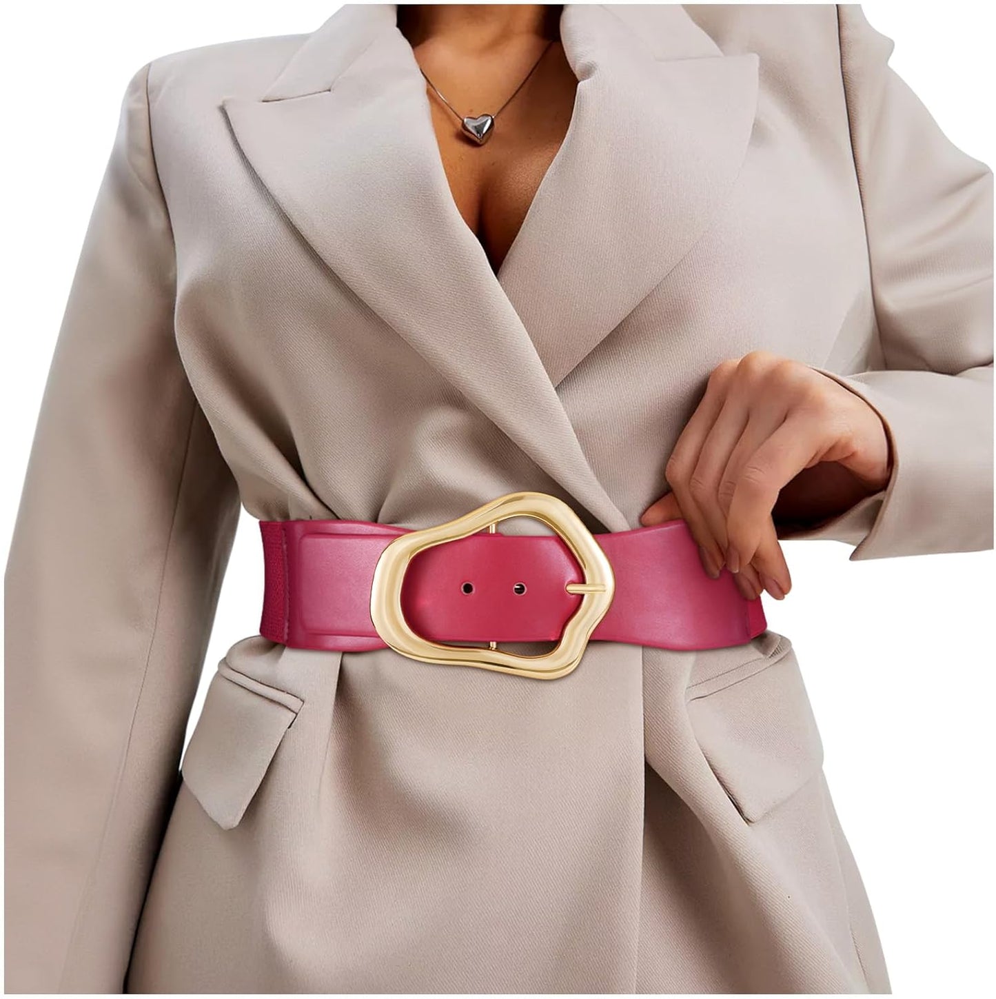 Ella - Brede Elastische Riem met Abstract Ontwerp voor Vrouwen