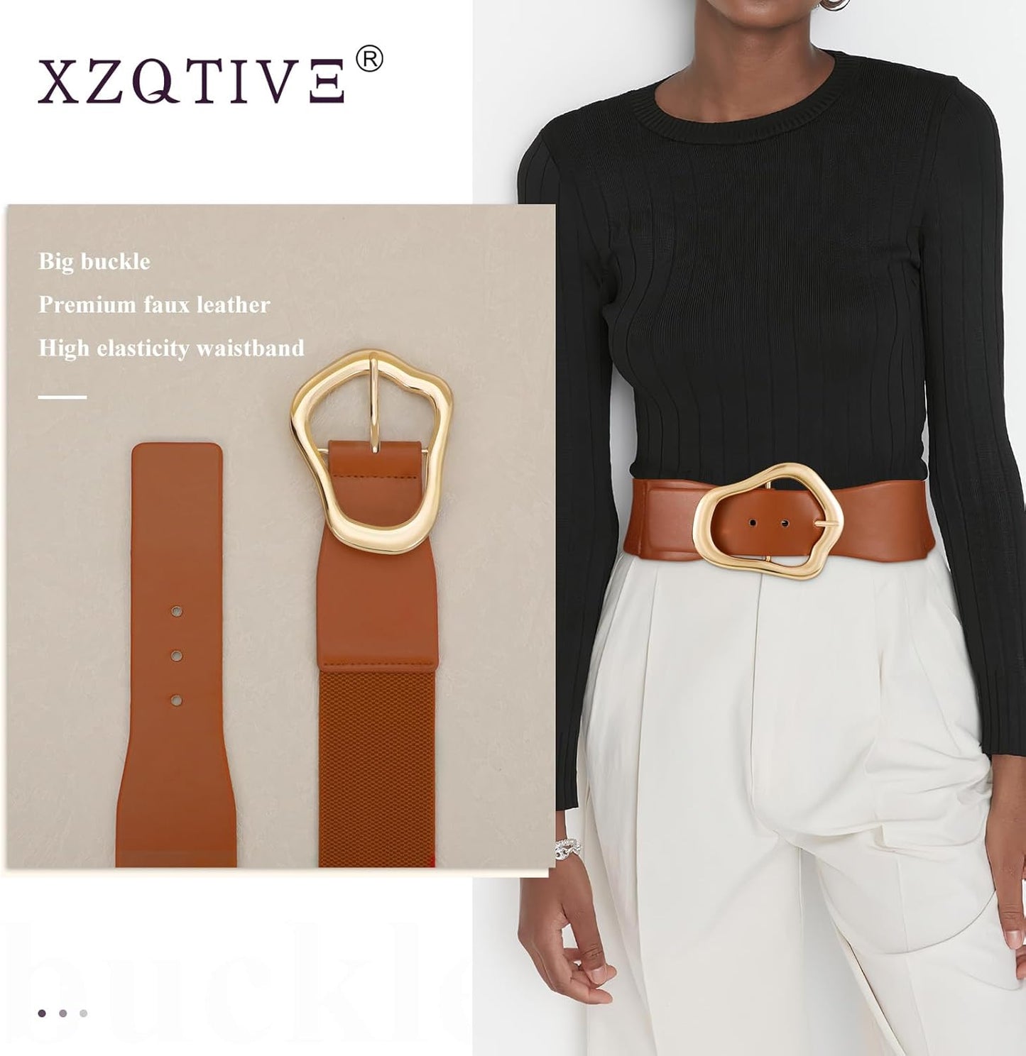 Ella - Brede Elastische Riem met Abstract Ontwerp voor Vrouwen