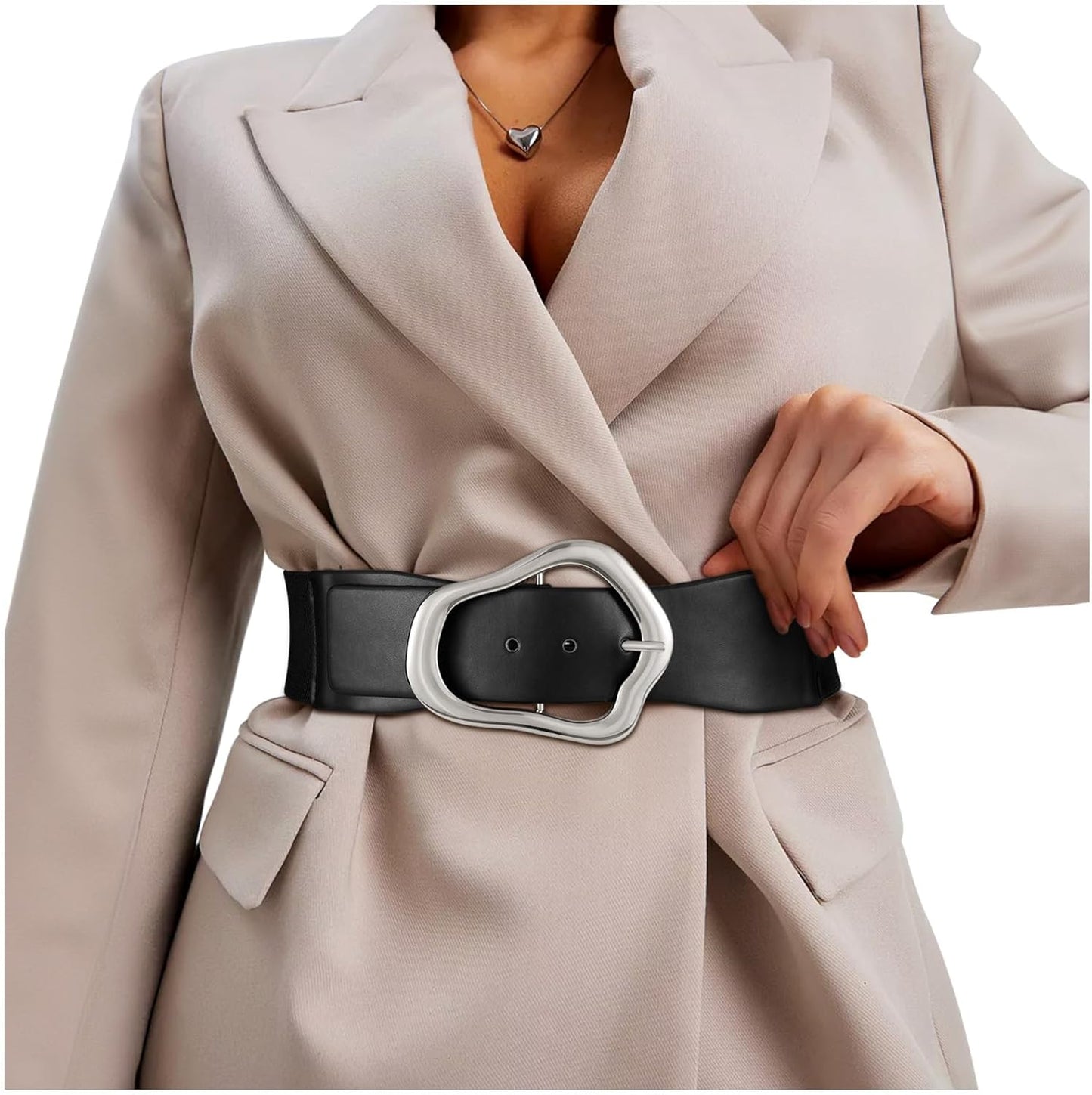 Ella - Brede Elastische Riem met Abstract Ontwerp voor Vrouwen