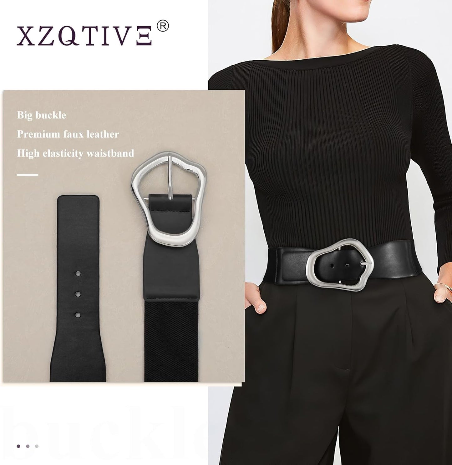 Ella - Brede Elastische Riem met Abstract Ontwerp voor Vrouwen