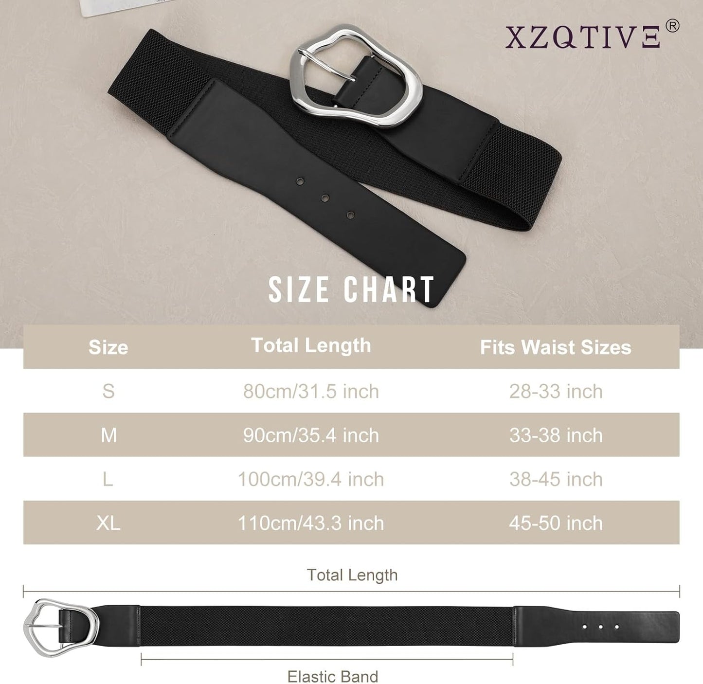 Ella - Brede Elastische Riem met Abstract Ontwerp voor Vrouwen