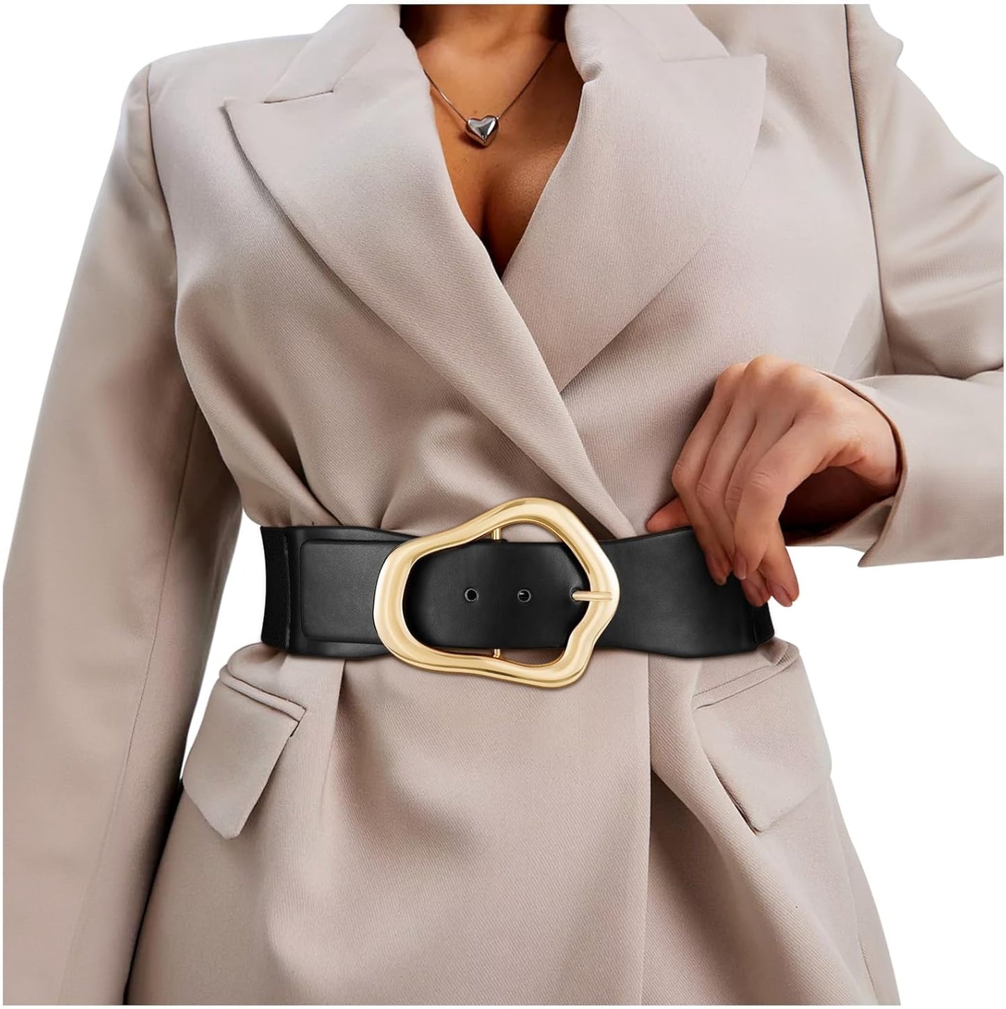 Ella - Brede Elastische Riem met Abstract Ontwerp voor Vrouwen