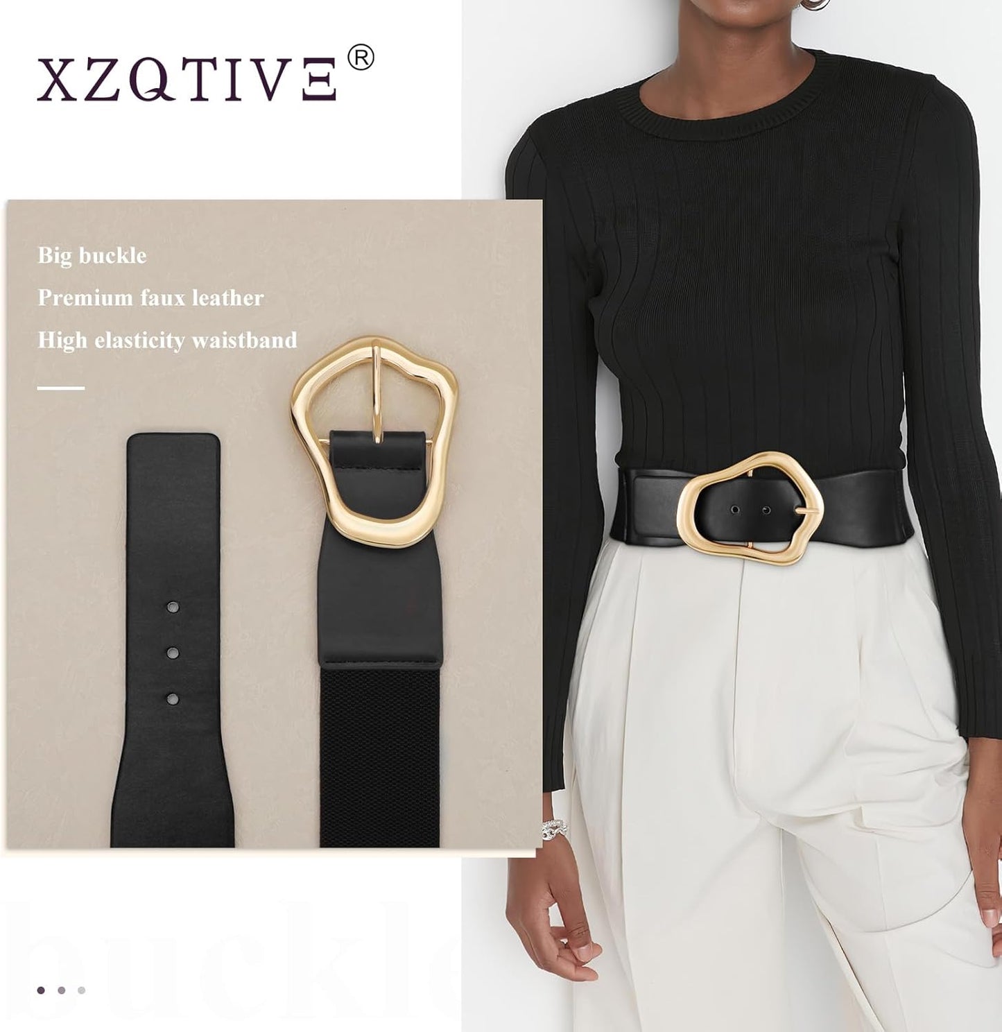 Ella - Brede Elastische Riem met Abstract Ontwerp voor Vrouwen