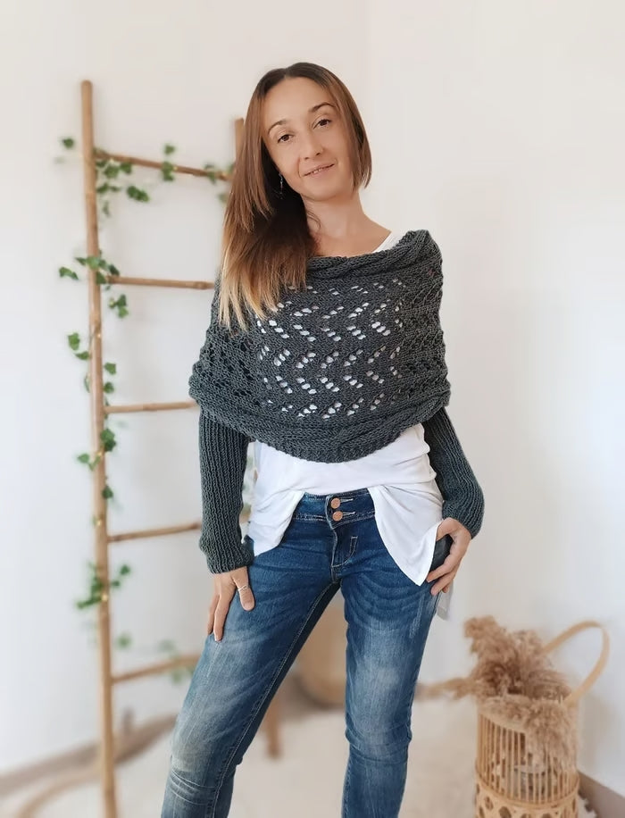 Arianne - Boho Gebreide Omslagdoek