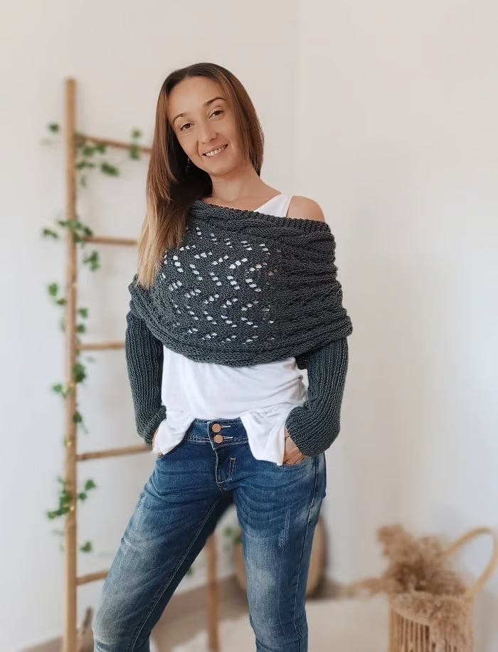 Arianne - Boho Gebreide Omslagdoek