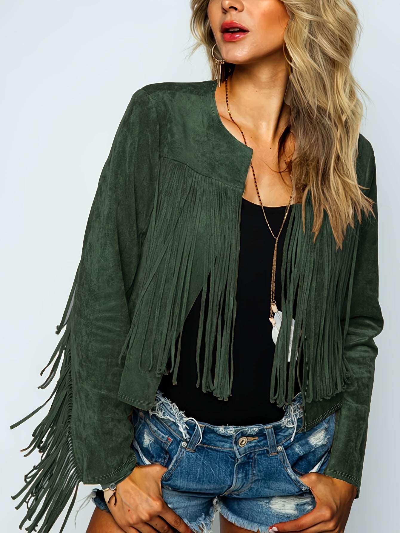 Tessa - Boho Chic Suede Franjes Cowboy Jacket