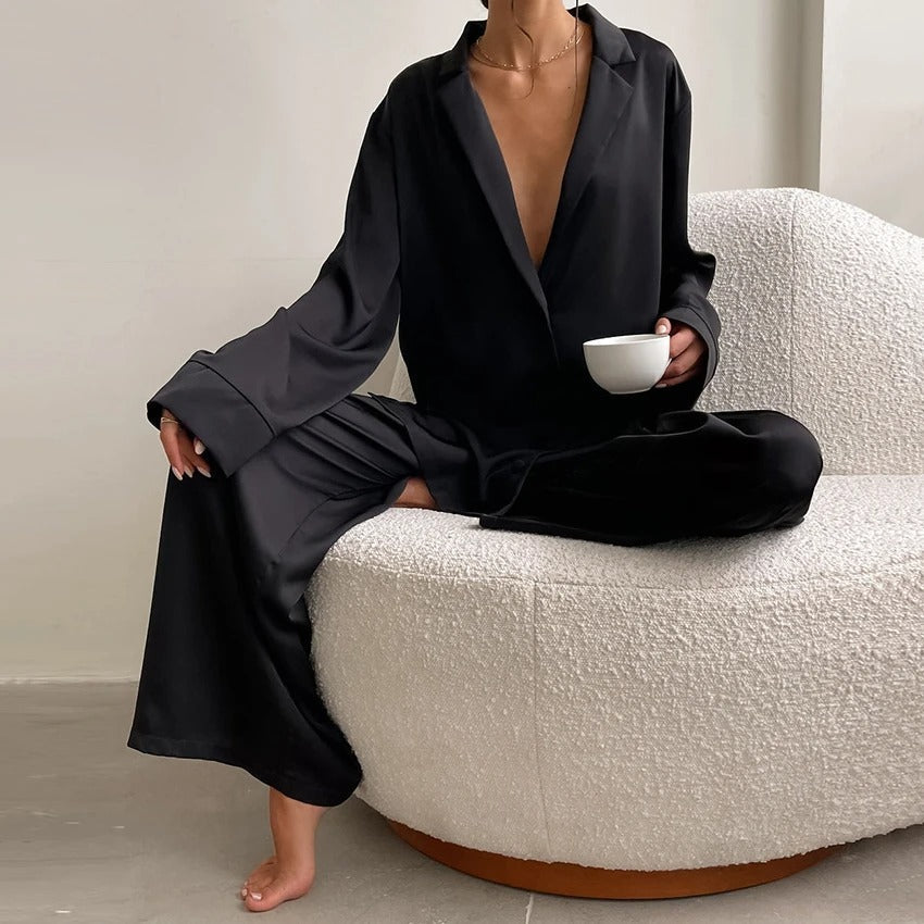 Lily - Satijnen Button-Up Set