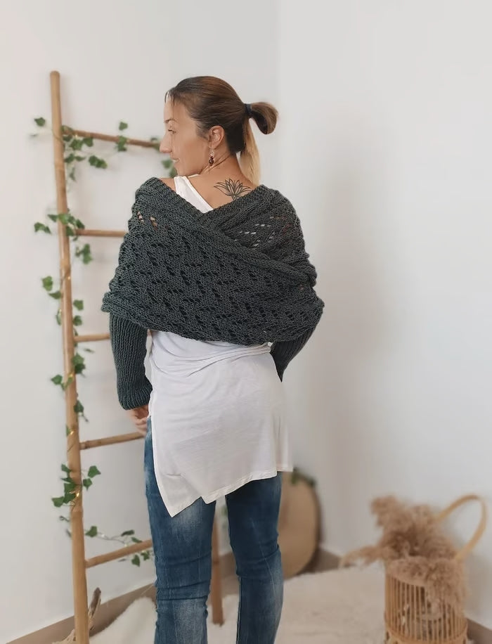 Arianne - Boho Gebreide Omslagdoek